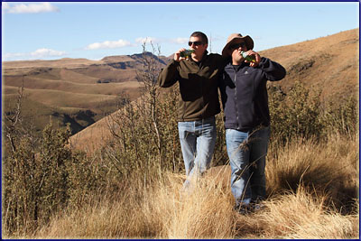 Warren And Nick Enjoying A Beer On Sani Pass